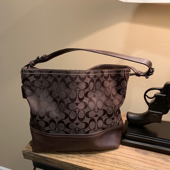 Coach Handbags - Chocolate Coach Shoulder Bag & Coin Purse